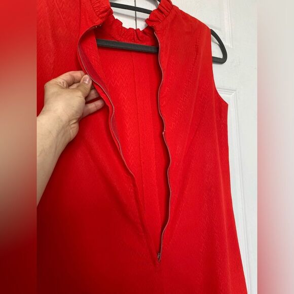 1970s/60s Red Gabardine Jumpsuit Size Large - Picture 8 of 10